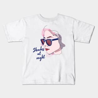 Shades #woman #portrait #illustration #artprint # 80s #eighties #sunglasses #fashion #style Kids T-Shirt